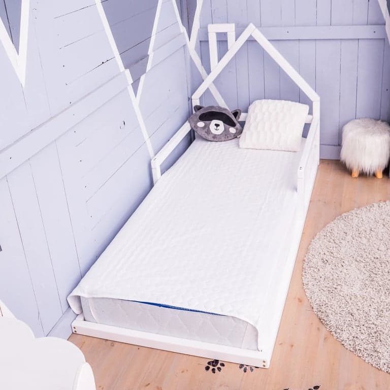BusyWood House Floor Bed Model 3 Crib Size White