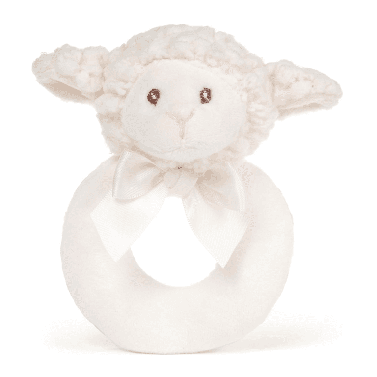 Bearington Baby Lamby Soft Rattle