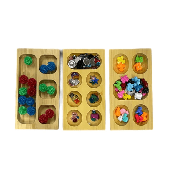 Montessori N’ Such Sequential Wood Sorting Trays & Accessories Kit