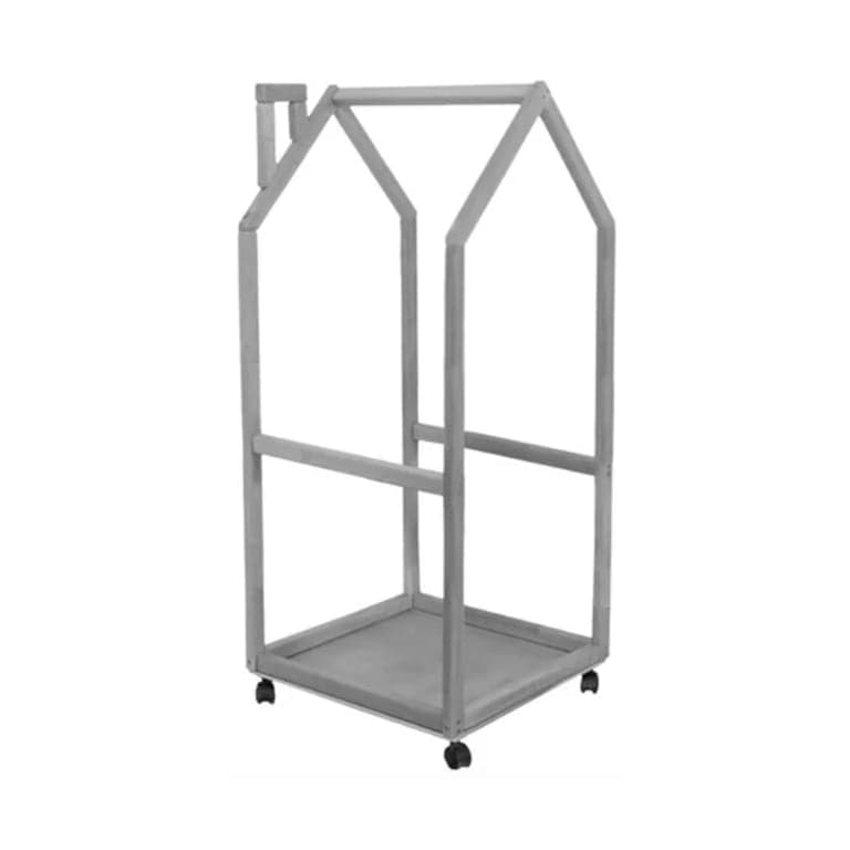 BusyWood Kids Clothing Rack With Wheels Gray