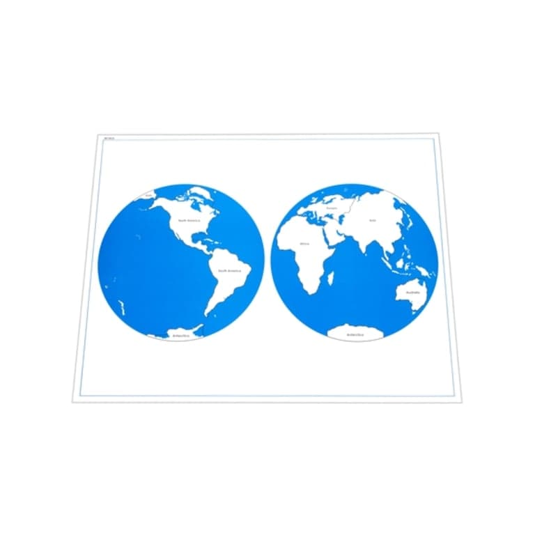 Alison's Montessori Labeled Control Chart for Map of the World Premium Quality