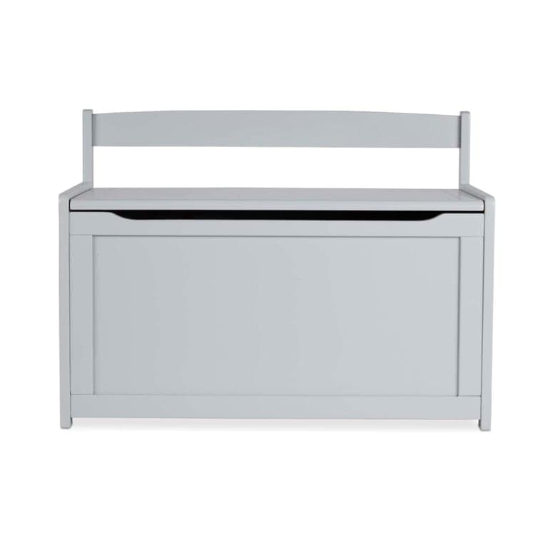 Melissa & Doug Wooden Toy Box Storage Bench Gray