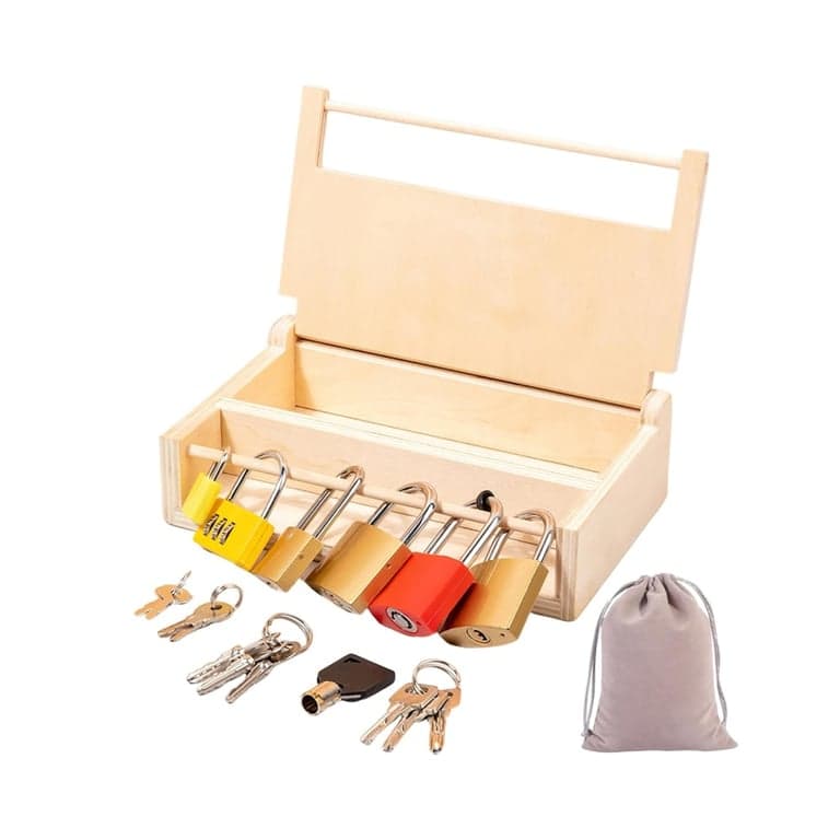 MIKNEKE Montessori Lock and Key Toy Set 6 Packs