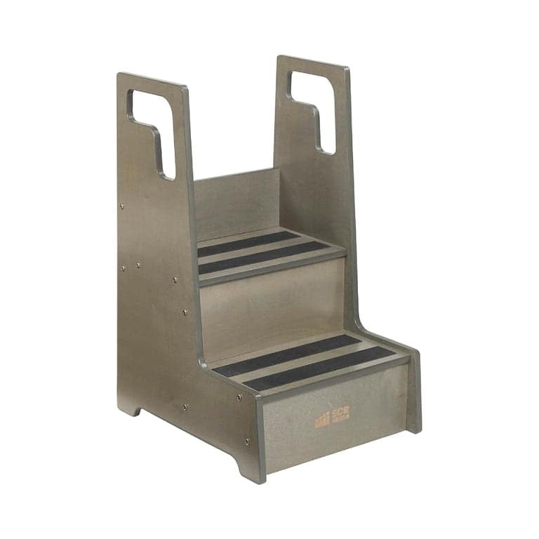 ECR4Kids Reach-Up Step Stool With Handles Gray Wash