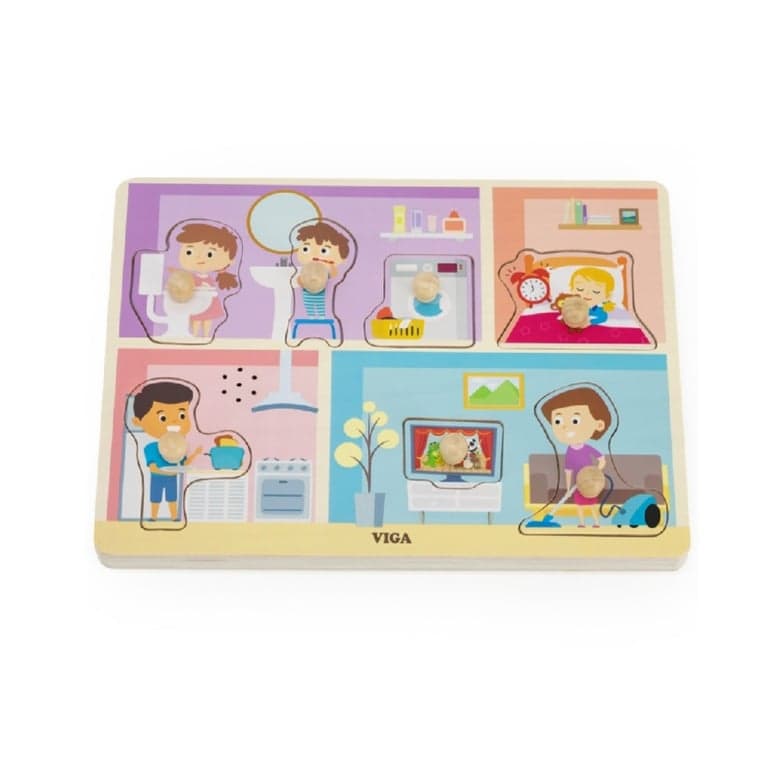 Viga Puzzle à Bouton Activités Quotidiennes
