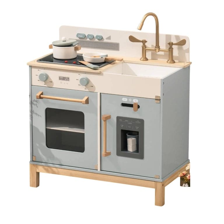 ROBUD Cuisine en Bois pour Enfants Montessori Bleu
