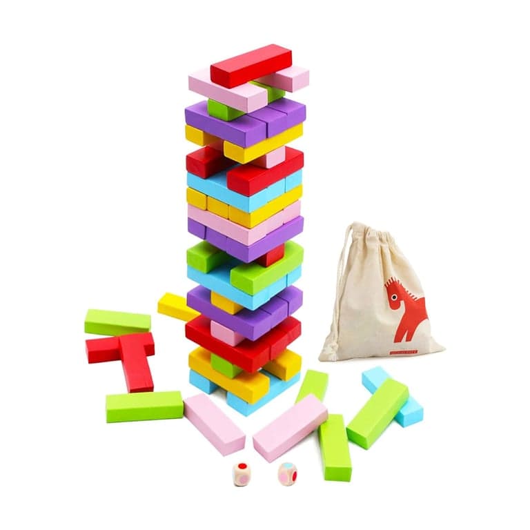 Gentle Monster Wooden Colorful Stacking Blocks Game