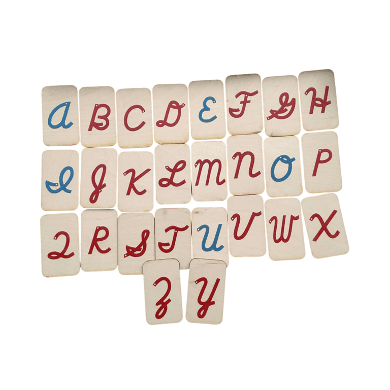 Polliwog Laser Creations Mini Sandpaper Letters Numbers Cursive Red Cons Blue Vowels with Starting Points