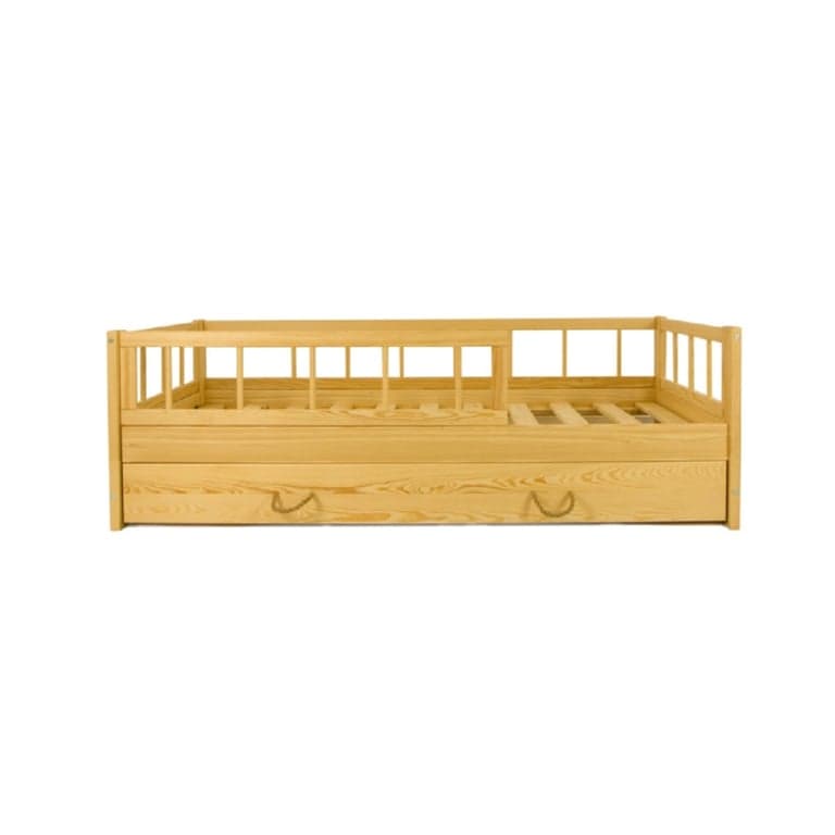 Merly Lit au Sol avec Rangement Naturel Taille Tout-Petit 160 x 80 cm