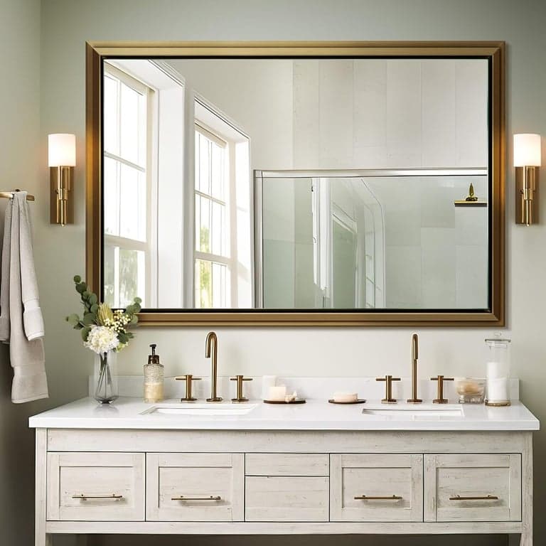 NicBex Full Length Wall Mounted Mirror 48 x 30 Inches Gold