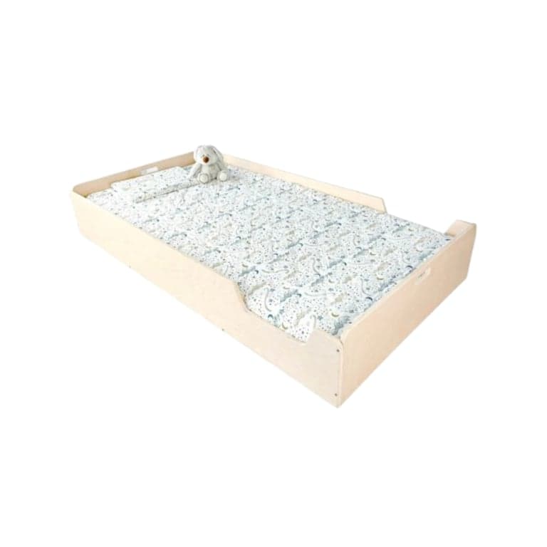 Sapiens Child Apple Montessori Floor Bed With Rails Maple Twin