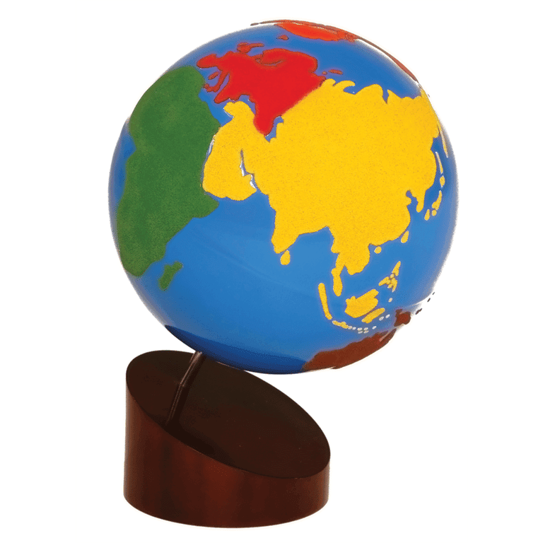 Alison's Montessori Parts of the World Sandpaper Globe Premium