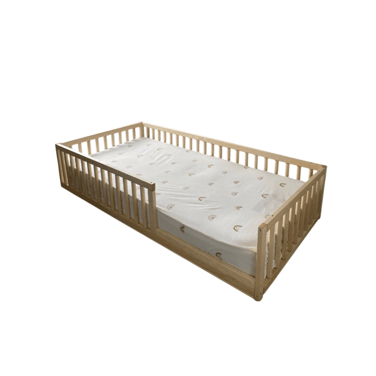 Home for Dreams Floor Bed With Rails Full Painted in Wax