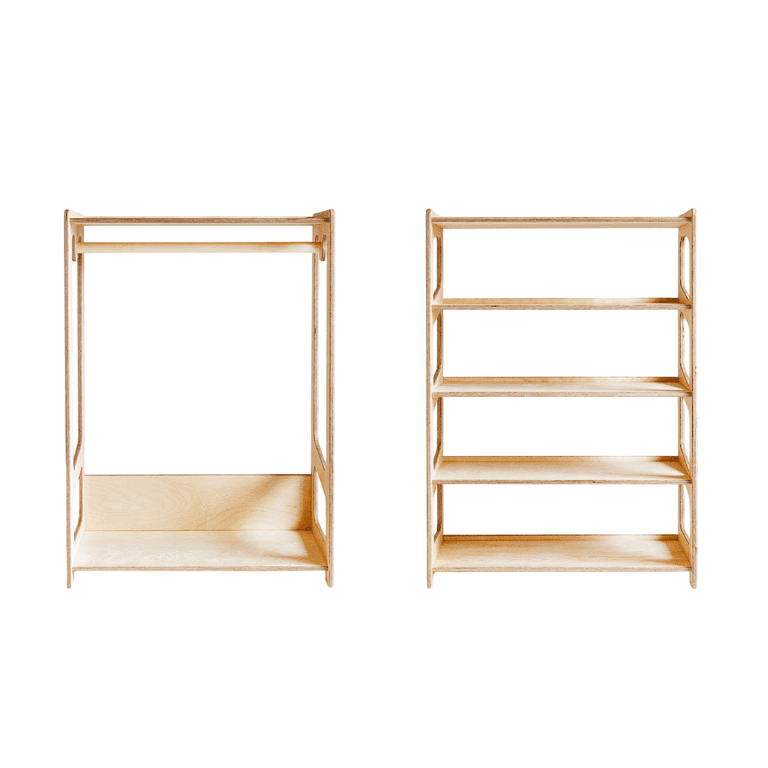 Weco Étagère à Jouets & Ensemble de Portemanteau Clair