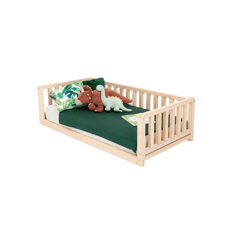 Sweet HOME From Wood Full Floor Bed Pine Wood