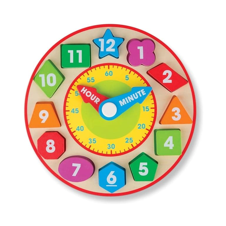 Melissa & Doug Wooden Shape Sorting Clock Pack of 12