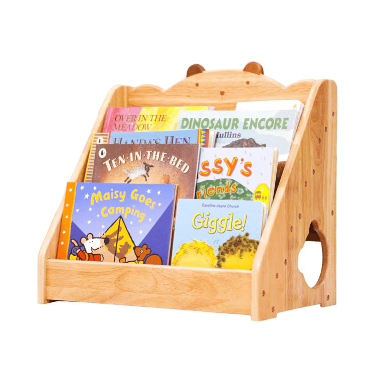 Woodtoe Front Facing Book Shelf With Chalkboard and Storage