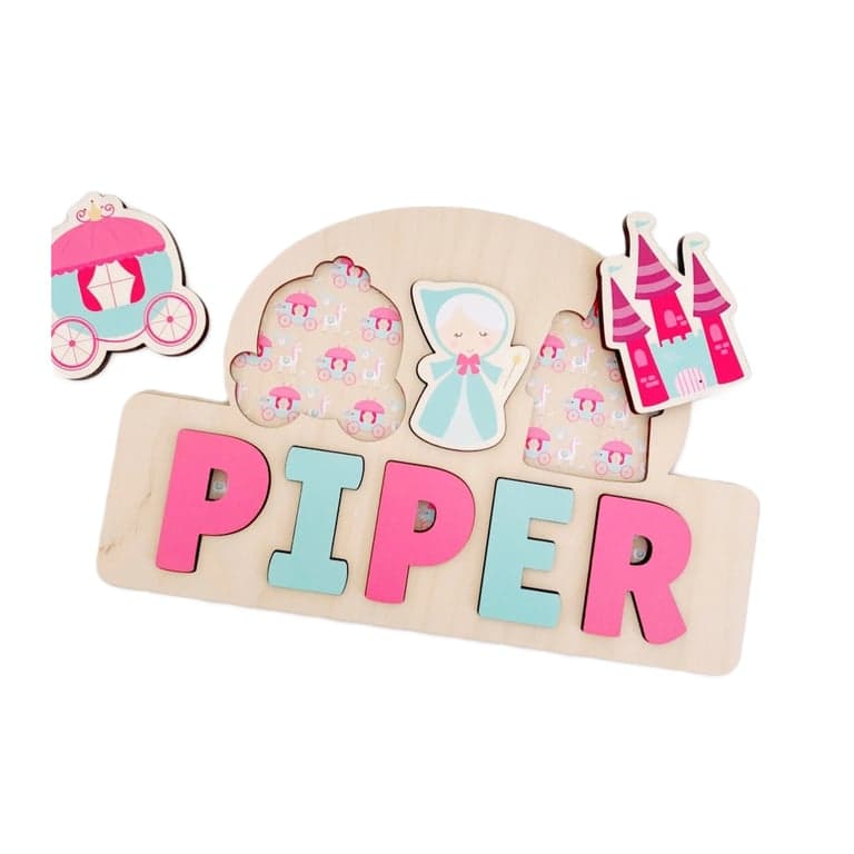 Vellamaes Wooden Name Puzzle 5 Letters Princess Fairytale