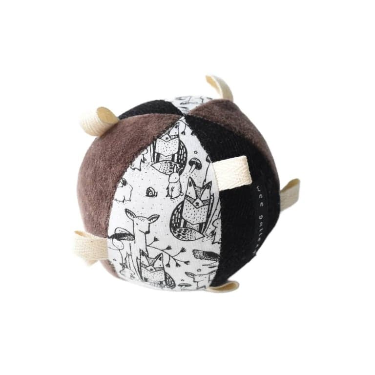 Wee Gallery Taggy Ball With Rattle Woodland