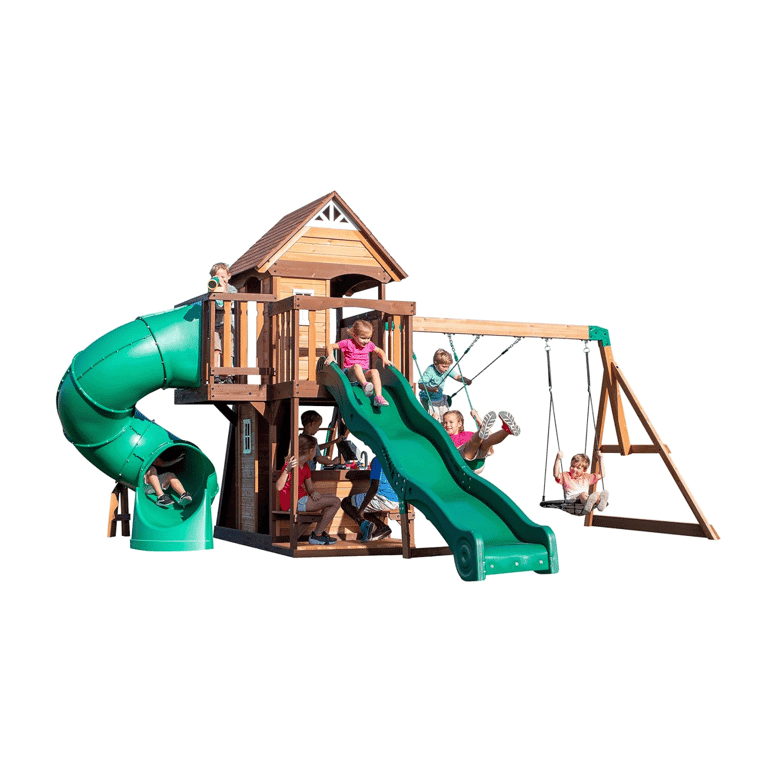 Backyard Discovery Swing Sets With Playhouse Cedar Cove