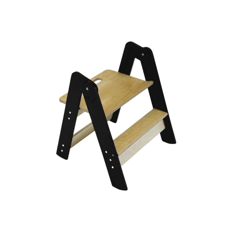 Family SCL Petit Tabouret Économiseur d'Espace Noir/Naturel