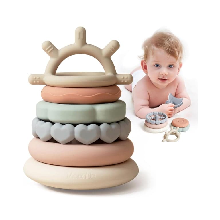 Moonkie Stacks of Circles Soft Teething Toy