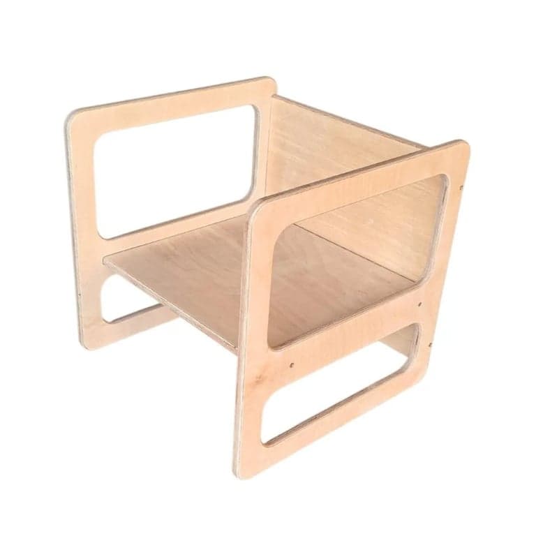 Dunorm Woodworking Cube Chair Medium Natural Birch