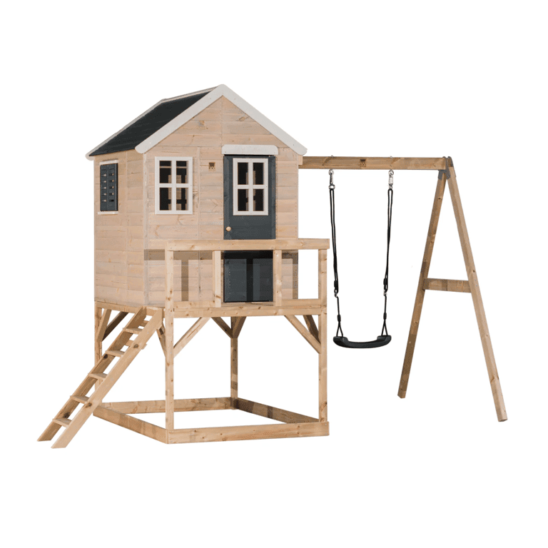 Wendi Toys My Lodge Balançoire avec Plateforme et Balançoire Simple Gris