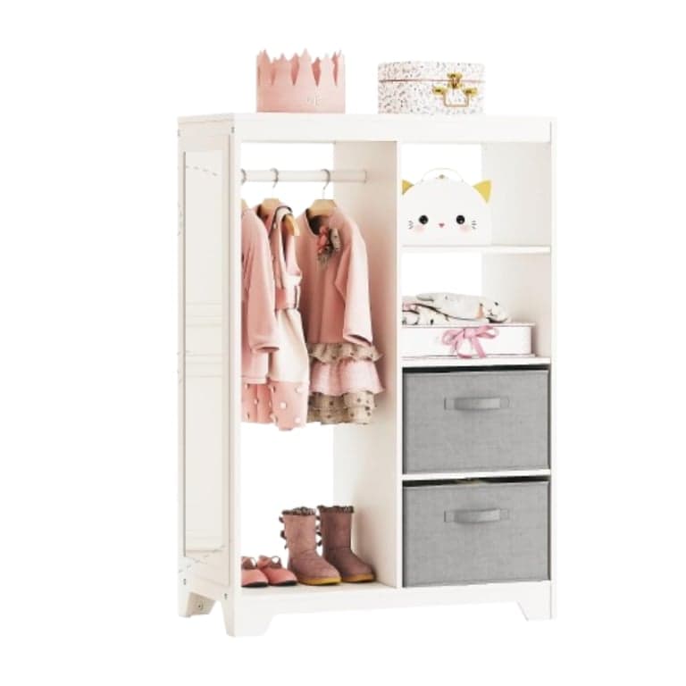 UTEX Kids Dress Up Storage With Full Length Mirror