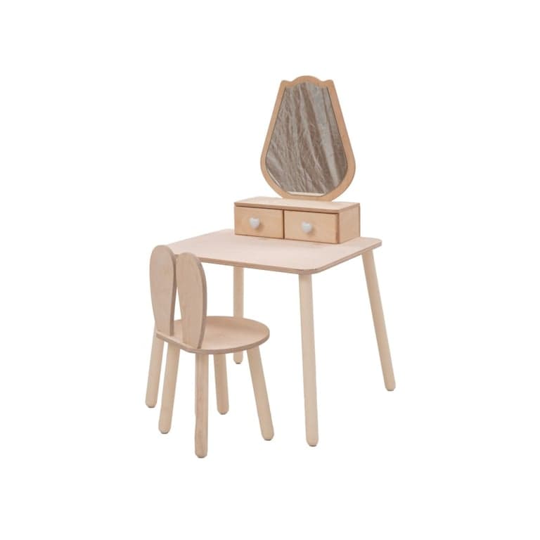 Family SCL Coiffeuse Princesse Avec Miroir Tulipe Non Peint