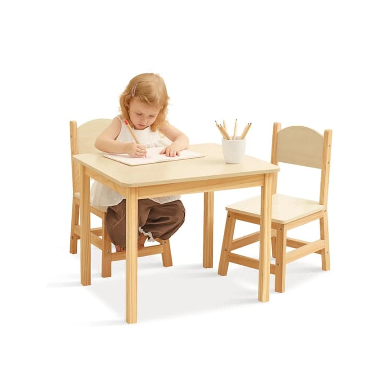 OOOK Wooden Kids Table and Chairs Set