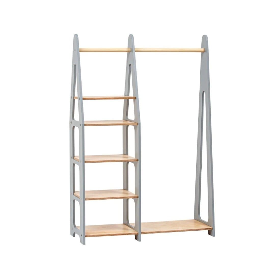 Duck Woodworks Shop Porte-vêtements avec Étagères Gris