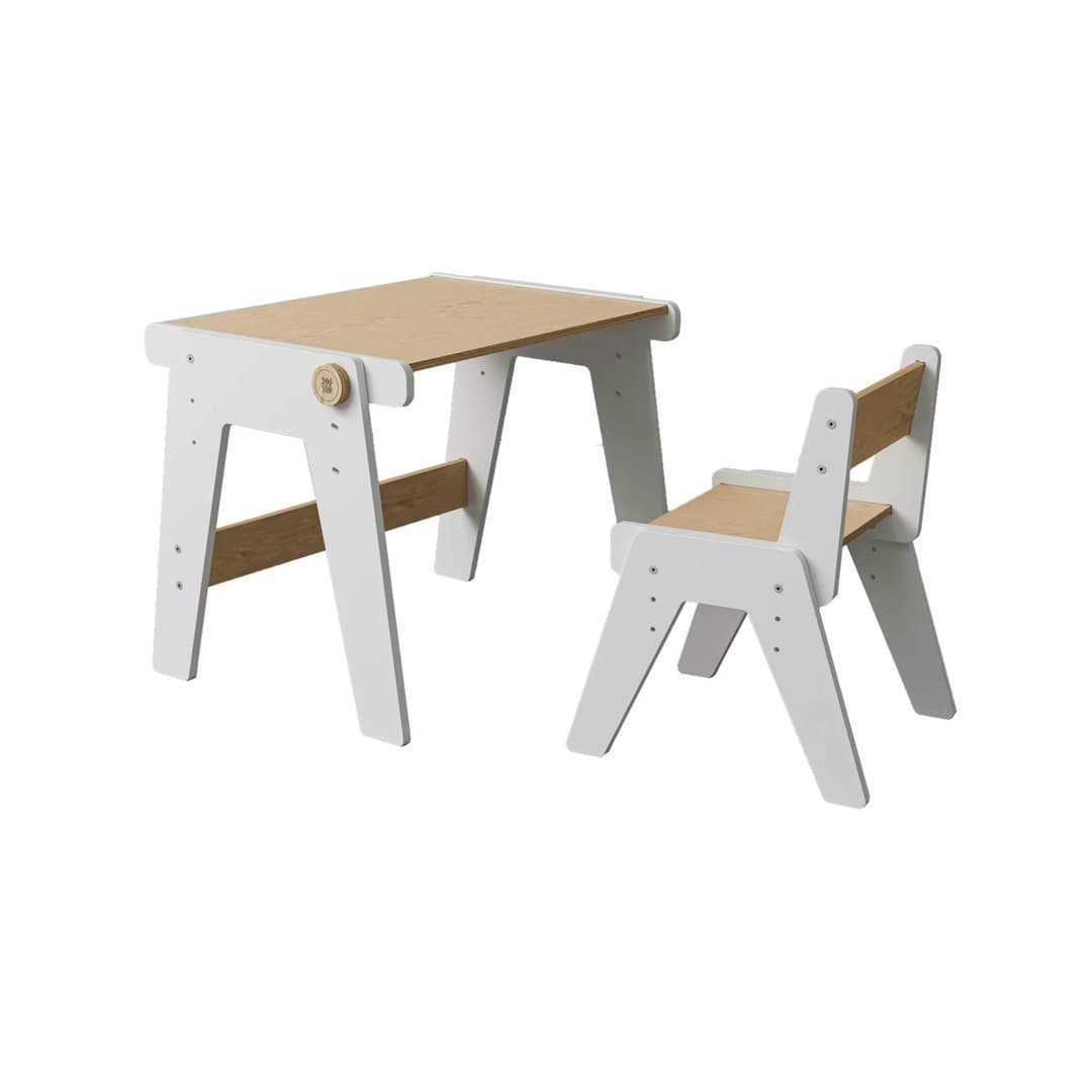 Busy Kids Ensemble table et chaise réglables blanc