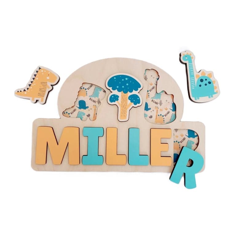 Vellamaes Wooden Name Puzzle 5 Letters Dinosaur