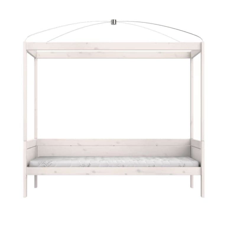 LIFETIME Kidsroom Lit à baldaquin à quatre montants blanchi Premium 90x200 cm