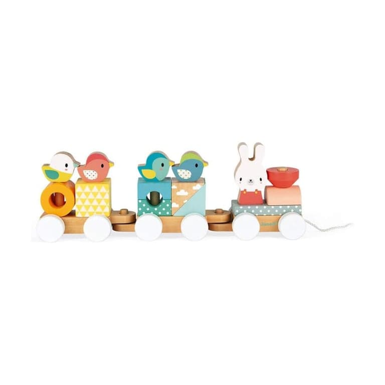 Janod Wooden Stacking Train Pure Collection
