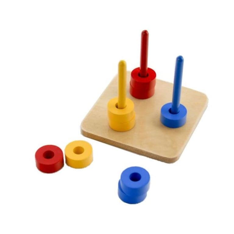 Montessori Outlet Colored Discs on 3 Colored Dowels