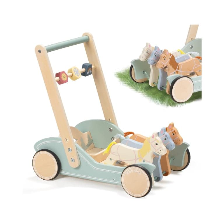 Giant bean Galloping Ponies Wooden Baby Walker
