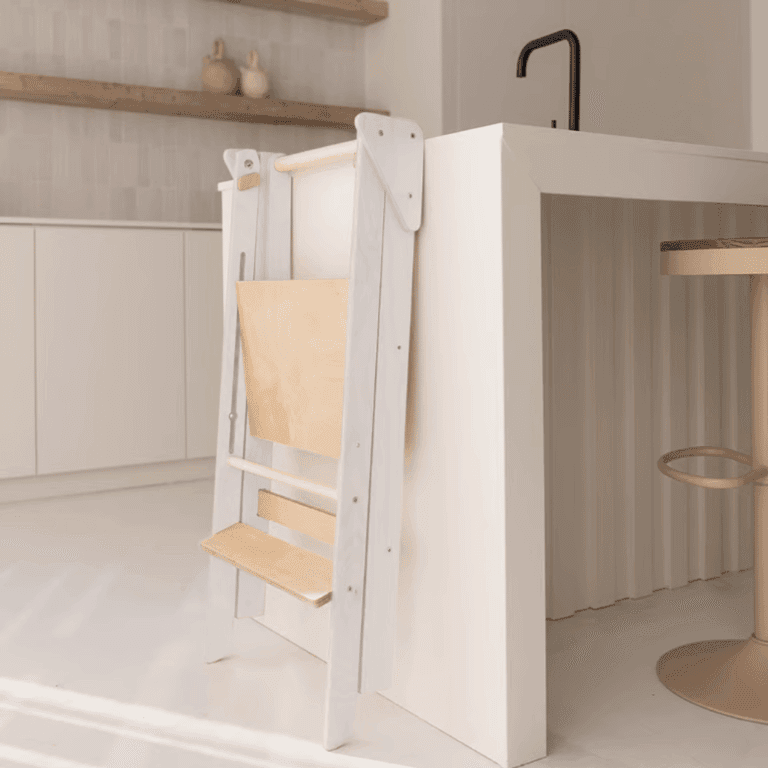 Jindl Tour Pliable et Réglable pour Tout-Petits Blanche