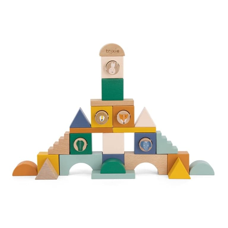 Trixie Blocs empilables en bois ville 31 pièces