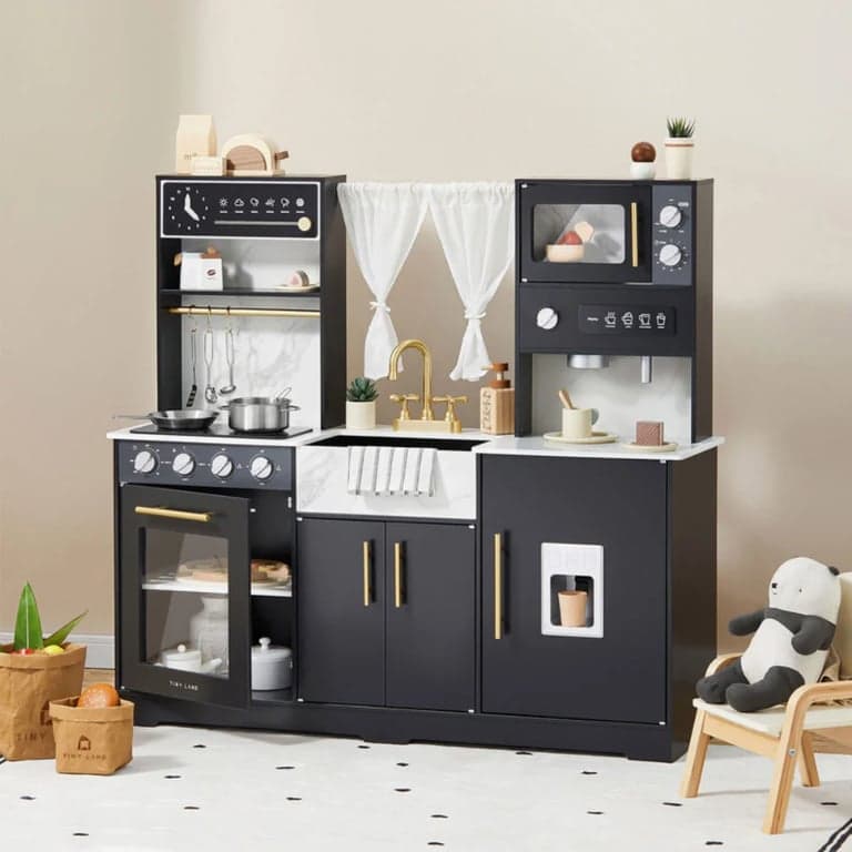 Tiny Land Iconic Wooden Play Kitchen Black