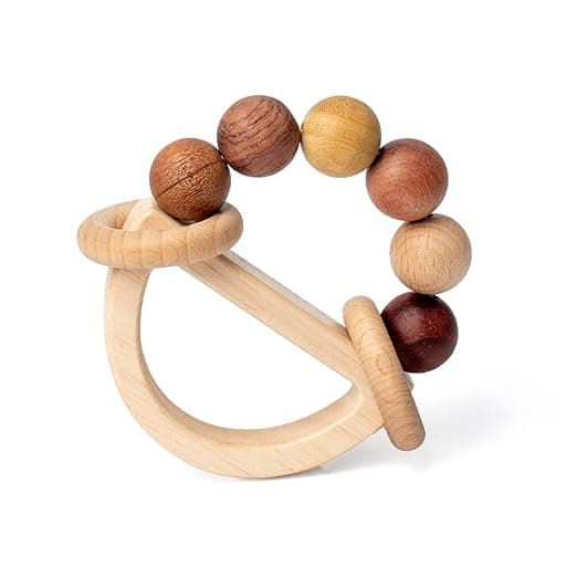 Busy Edition Wooden Baby Ring Rattle