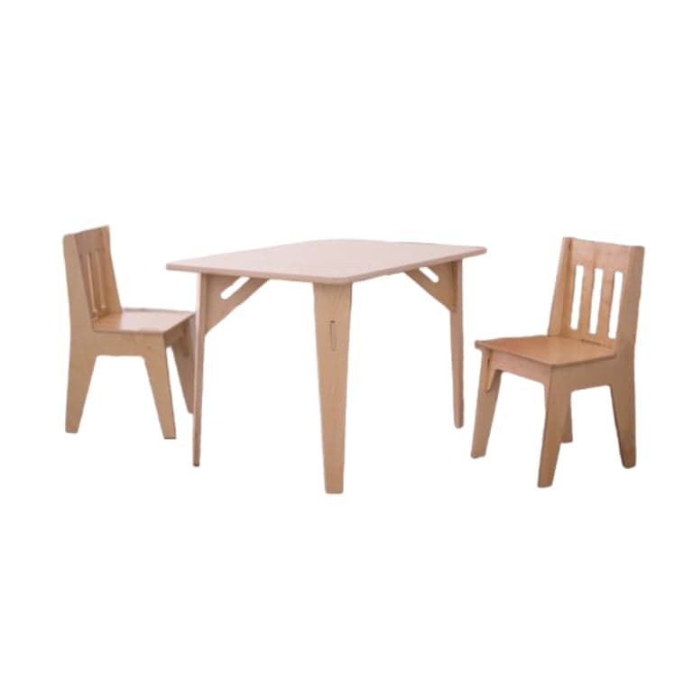 Sprout Kids Table and Chairs Set Finished Birch