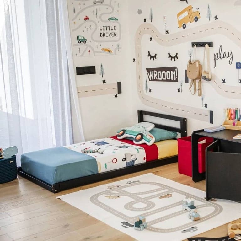 Sweet Home From Wood Floor Bed Full Black