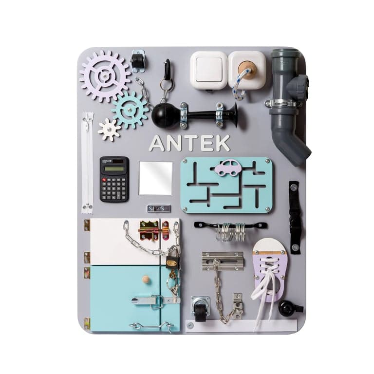 Woobiboo Regular Busy Board Gray With Purple With Name