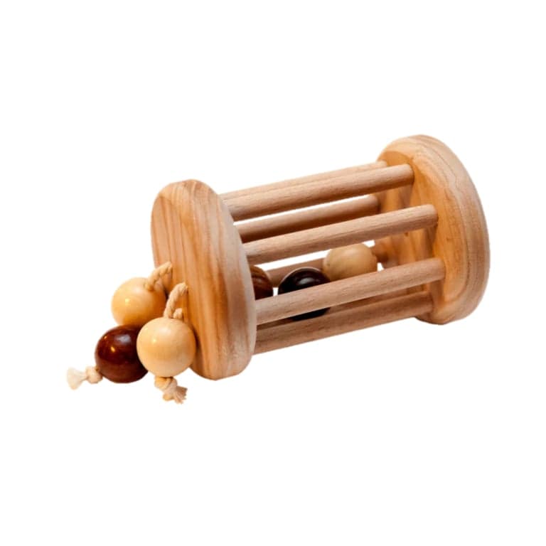PoppyBabyCo Montessori Rattle With Rolling Balls