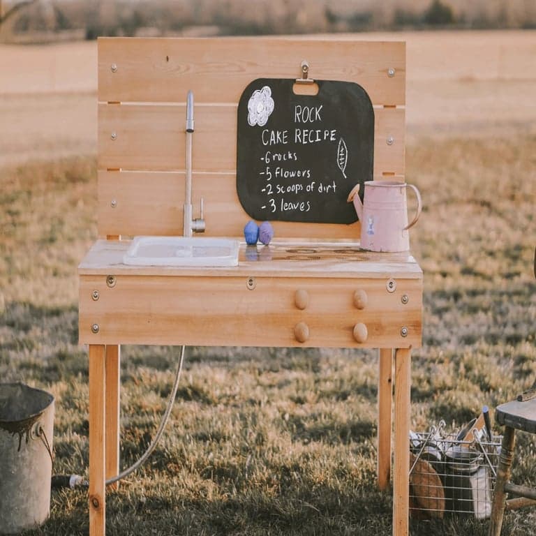 GCR Wooden Creations Mud Kitchen and Water Table With Faucet
