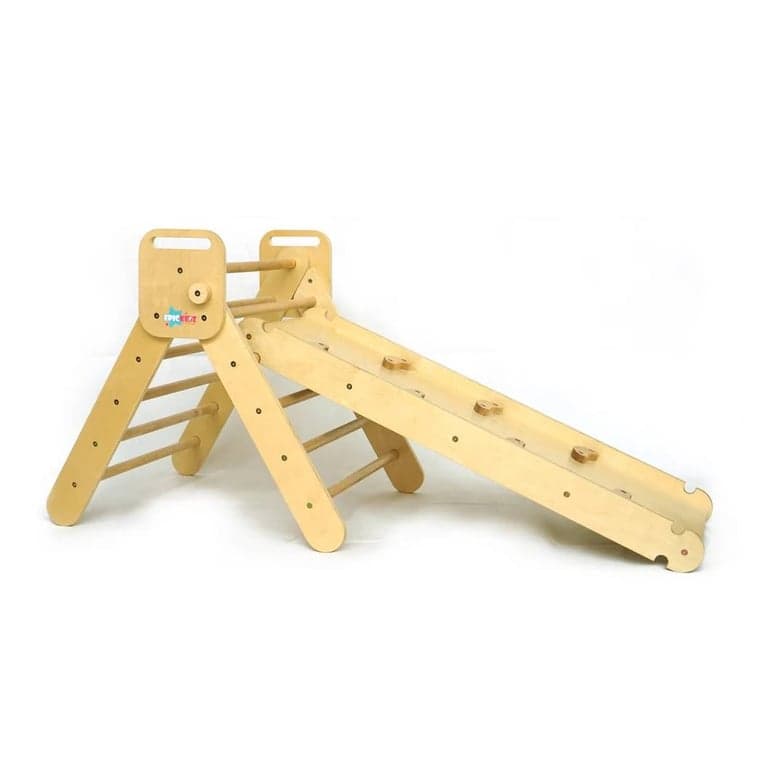 Epic Kidz Climbing Triangle With Reversible Ramp Medium Natural Wood