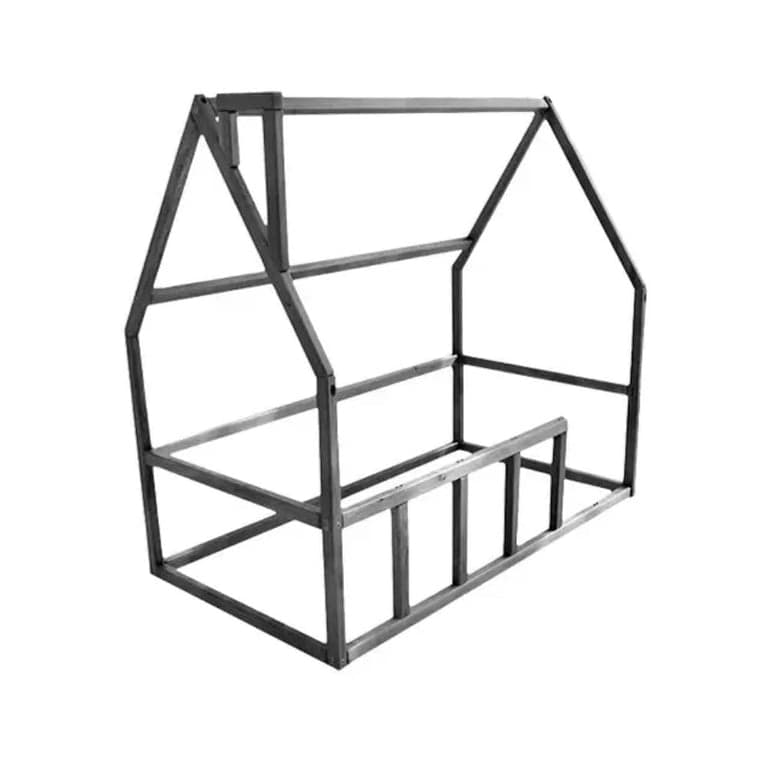 BusyWood Floor Bed Without Slats Model 1 Black Crib