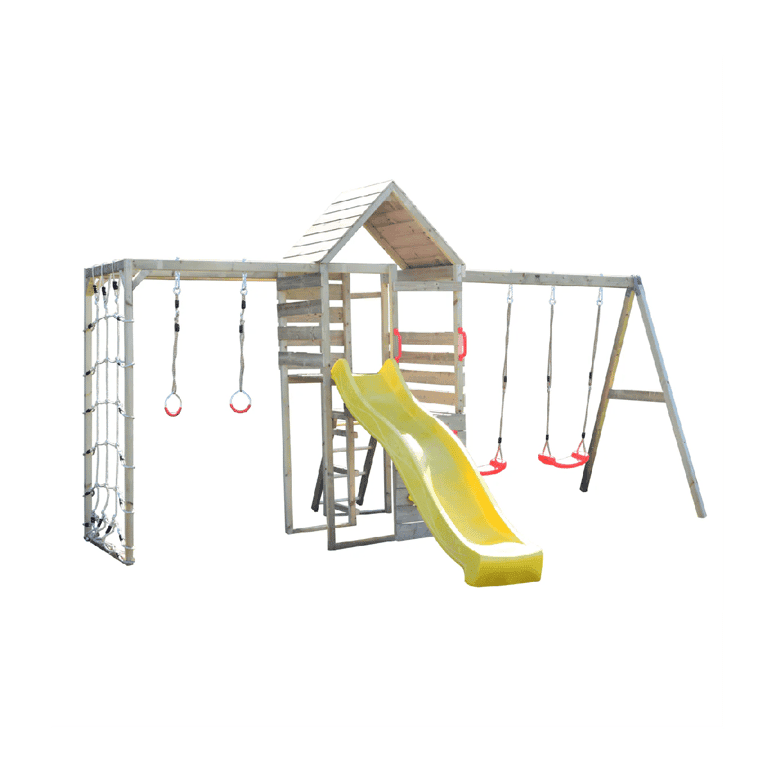 Wendi Toys tour d'escalade ensemble de balançoires avec fixation pour gym et double balançoire jaune